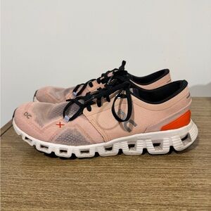 On Running Women's Peach and Black Athletic Shoes